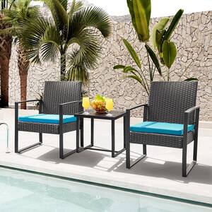 blue outdoor bistro set