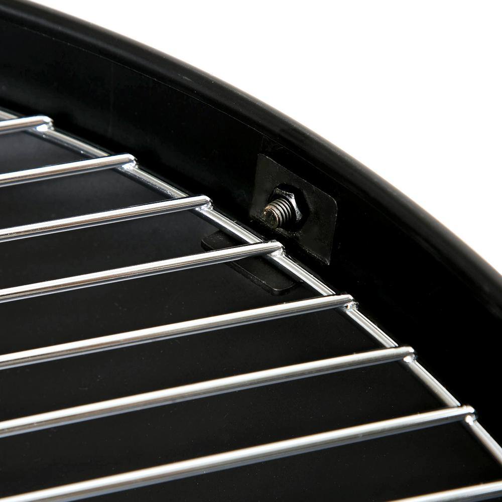 23" Black Steel Round Wood Burning Fire Pit with Grill Rack