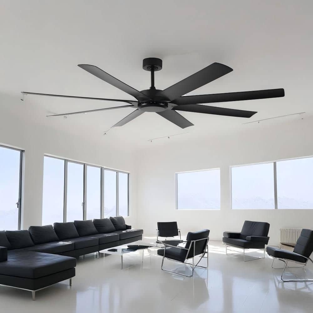 72 in. Indoor Black Industrial Downrod Mount Standard Ceiling Fan with Remote Control, Timer Function price history on PriceWatchPro