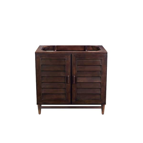 null Portland 36 in. W x 23.50 in. D x 33 in. H Single Bath Vanity Cabinet Without Top in Burnished Mahogany
