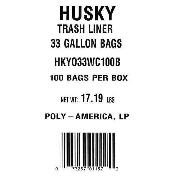 Husky Drawstring Black Yard Bag, 39 Gallon, 54 Count 