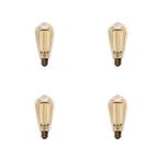 100-Watt Equivalent ST19 Dimmable LED Amber Glass Vintage Edison Light Bulb With Straight Filament Warm White (4-Pack)