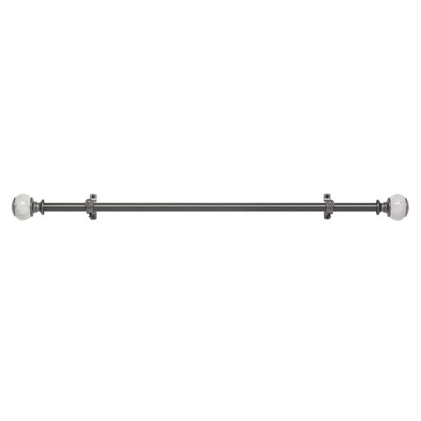 ACHIM Camino Estate 48 in. to 86 in. Decorative Rod and Finial in Grey