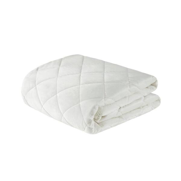Beautyrest Luxury Ivory Quilted Mink 60 in. x 70 in. 18 lbs. Weighted Blanket