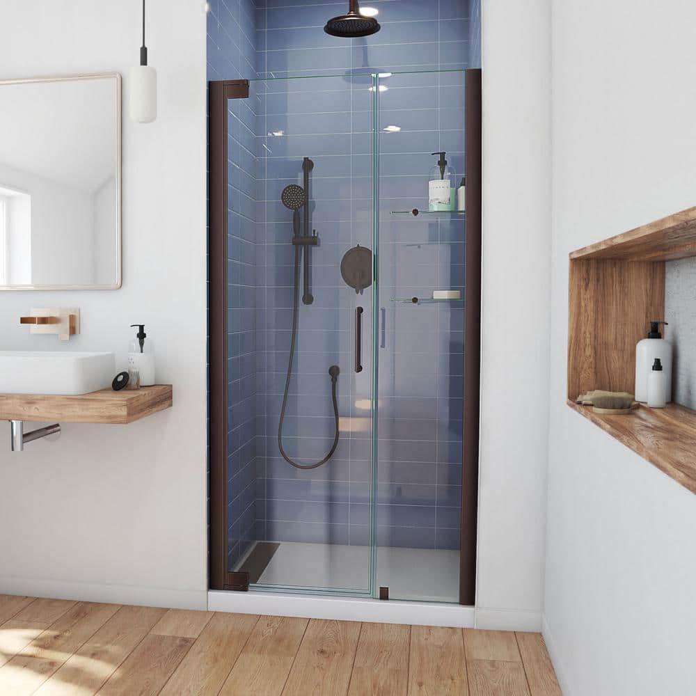 Elegance Plus 39-3/4 - 40-1/2 in. W x 72 in. H Frameless Pivot Shower Door in Oil Rubbed Bronze price history on PriceWatchPro