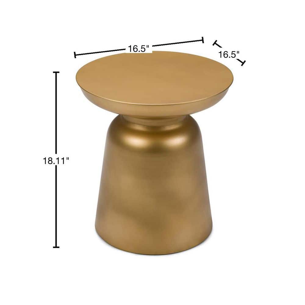 Toby Gold Round Metal Accent Side Table