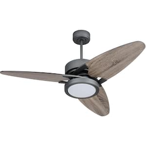 52 in. Indoor Black and Brown Ceiling Fan with Remote Control