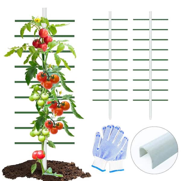 Ecostake 7 ft. x 2 ft. FRP 3D U Tower Type Garden Vine Trellis, Heavy-Duty Plants Support Ladder, 2 Pack