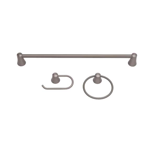 PONTE GIULIO 3-Piece Column Bath Hardware Set in Satin