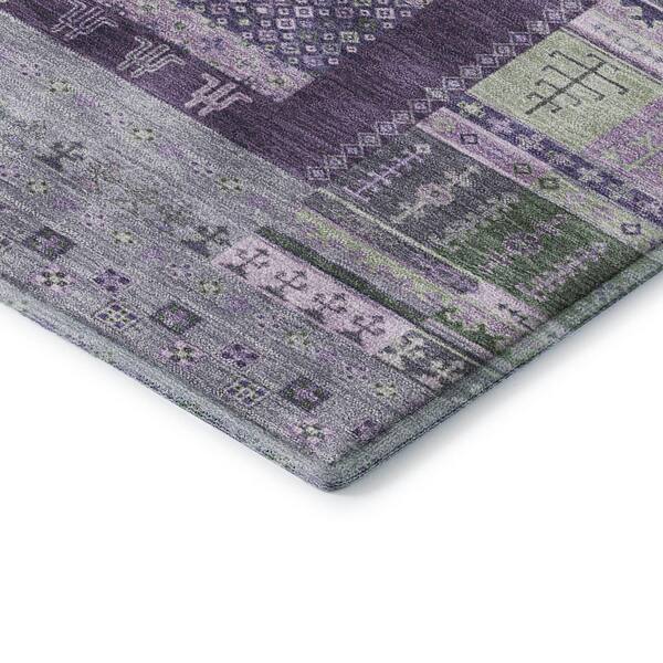 Mayfield Premium Machine Washable Abstract AMF2160 Purple 2 ft. x 3 ft. Accent Rug