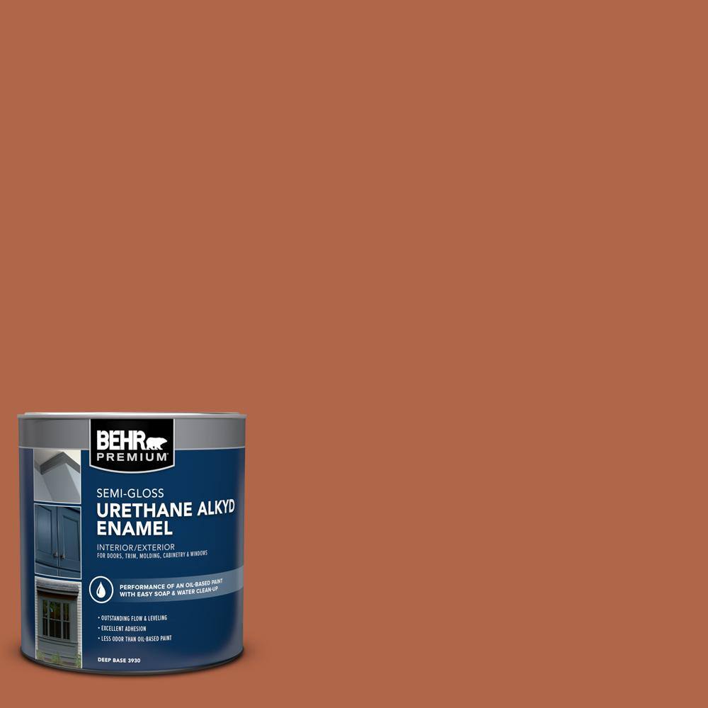 BEHR PREMIUM 1 qt. #M200-7 Rusty Gate Semi-Gloss Enamel Urethane Alkyd ...