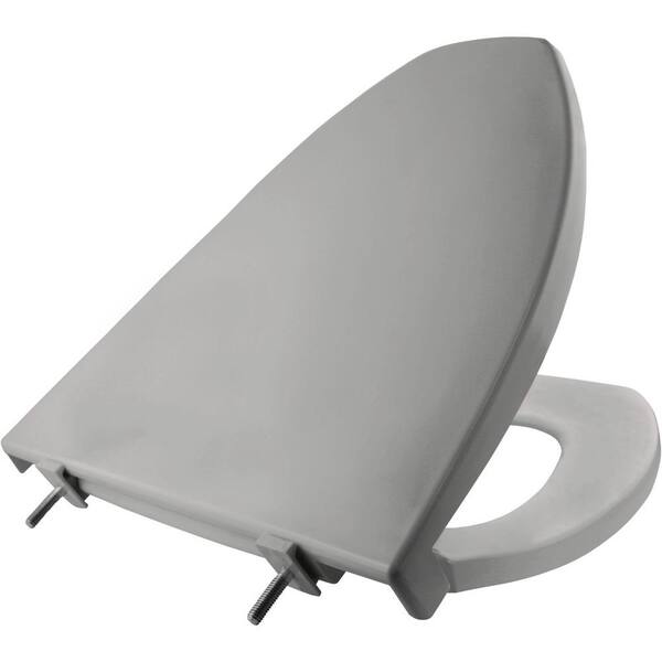 Unbranded Elongated Closed Front Toilet Seat in Silver