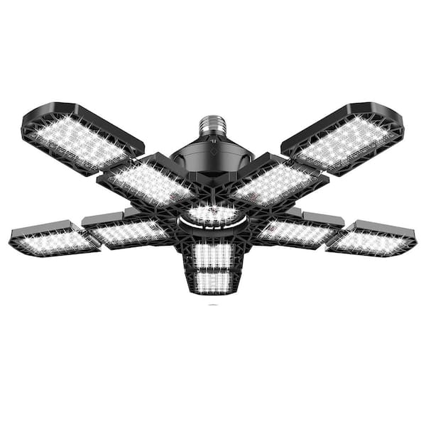 12 in. 180W Deformable LED Garage Light with 5 Adjustable Panels, 6500K Ultra Bright Shop Light for Workshop (2-Pack)