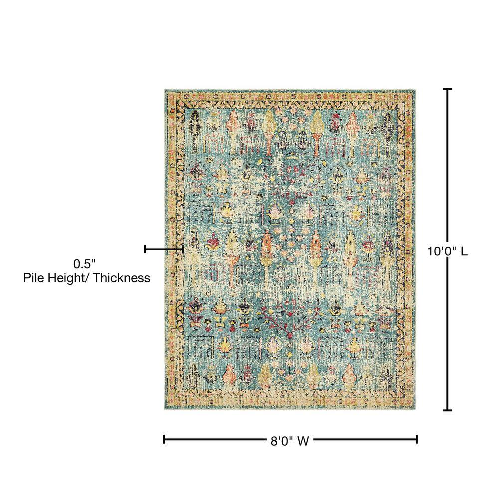 Monterey Blue 8' x 10' Stain-Resistant Polypropylene Rug