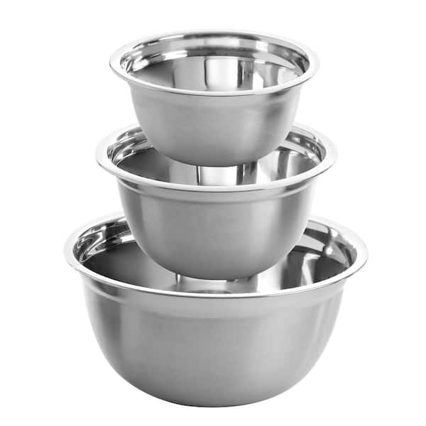 Rosamond 3 Piece Stainless Steel Mixing Bowl Set in Silver