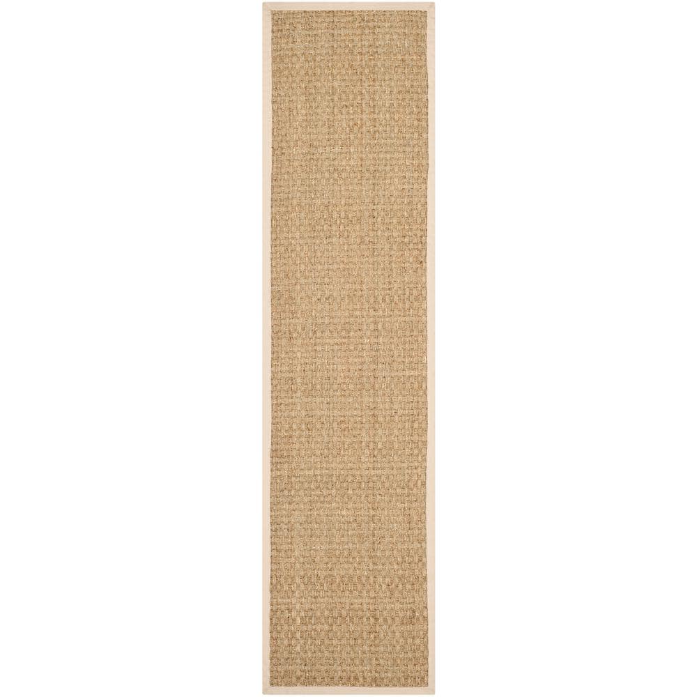 Natural Fiber Tan/Beige 3 ft. x 22 ft. Border Runner Rug price history on PriceWatchPro