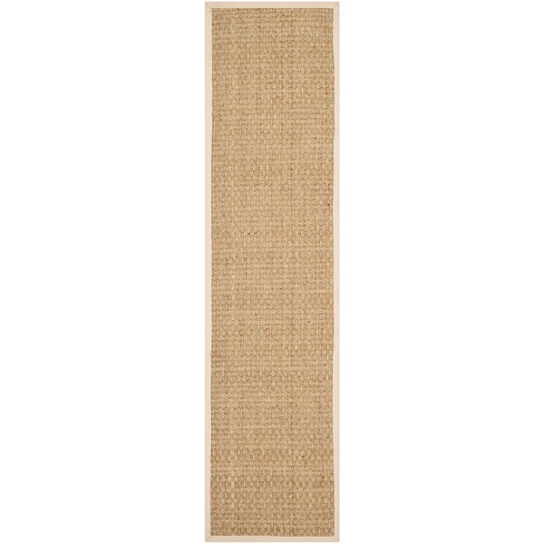 SAFAVIEH Natural Fiber Tan/Beige 3 ft. x 22 ft. Border Runner Rug