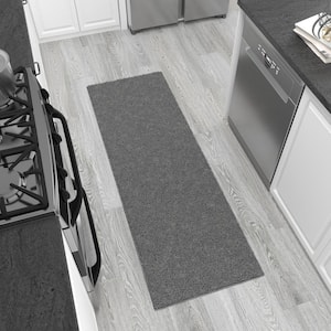 Cloud Bath Collection Non-Slip Rubberback Solid Soft Gray 1 ft. 8 in. x 4 ft. 11 in. Indoor Runner Rug