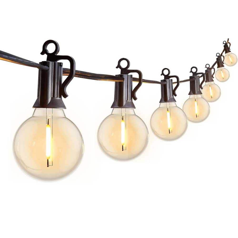 25 ft. G40 LED String Lights with 13 Edison Bulbs, Waterproof Connectable H