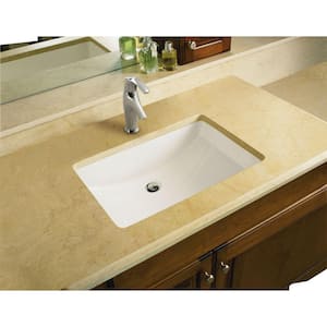 Ladena 23-1/4 in. Undermount Bathroom Sink in White with Overflow Drain