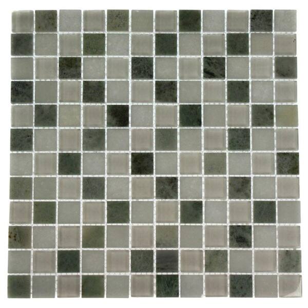 Splashback Tile Contempo Ming White 12 in. x 12 in. x 8 mm Glass Floor and Wall Tile