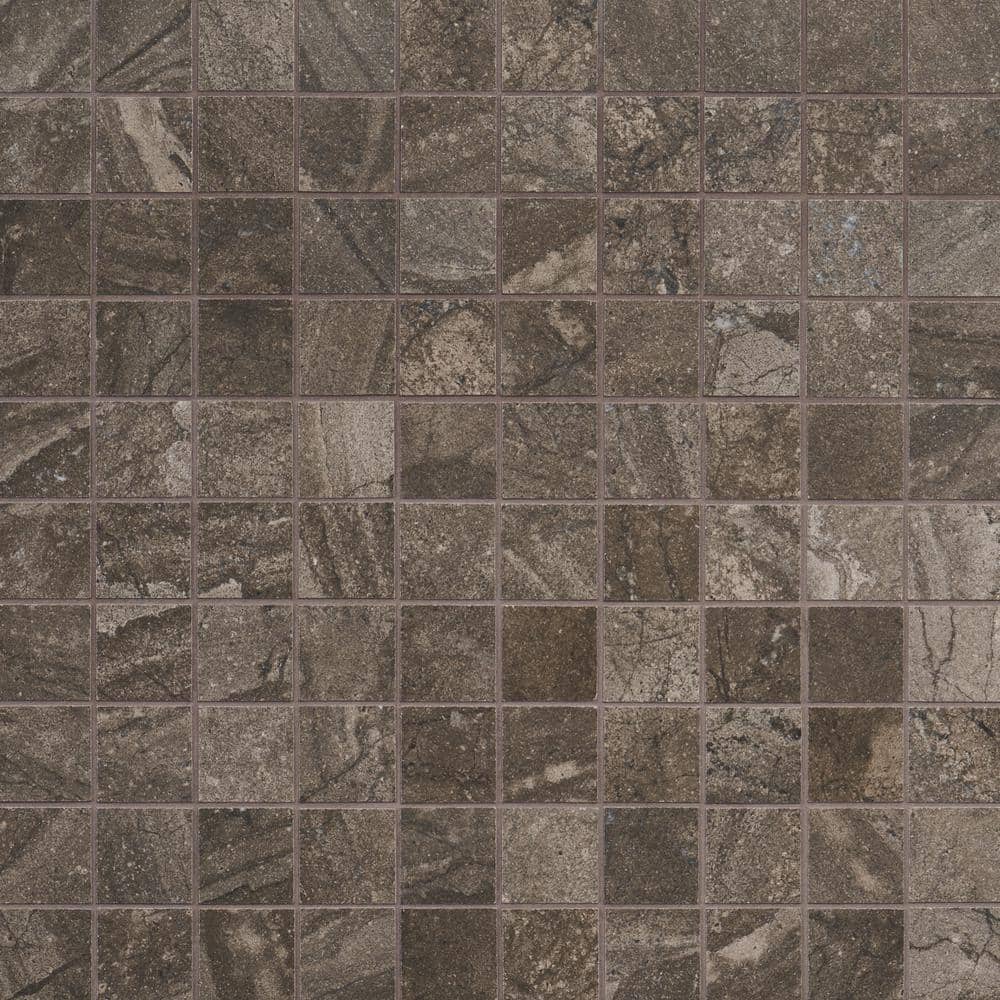 Earth Brown Matte Porcelain Mosaic Tile for Indoor and Outdoor Use