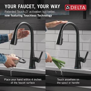 Greydon Touch2O with Touchless Technology Single-Handle Pull Down Sprayer Kitchen Faucet in Matte Black