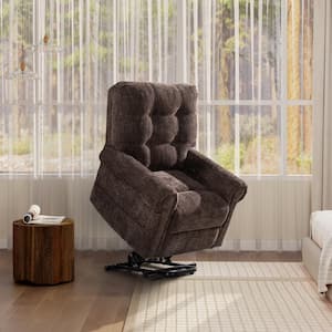 Irwin 36 in. Power Lift Recliner Chair, Chocolate Brown Chenille