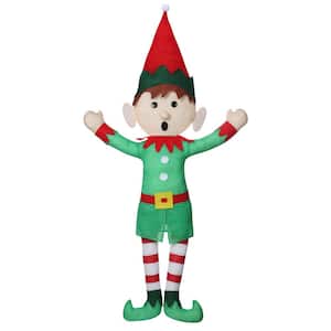 55 in. Fabric Pre-Lit Inept Elf Hanging Lawn Decor