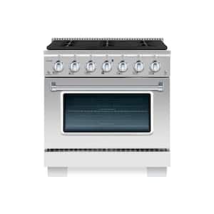 BOLD 36" 5.2 Cu.Ft 6 Burner Freestanding Single Oven Dual Fuel Range with Gas Stove and Electric Oven in Stainless steel