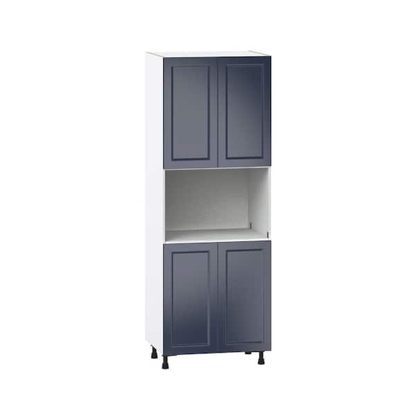 Devon 30 in. W x 84.5 in. H x 24 in. D Painted Blue Shaker Assembled Pantry Microwave Kitchen Cabinet