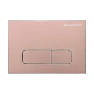 Wall Mount Dual Flush Actuator Plate with Rectangle Push Buttons, Rose Gold