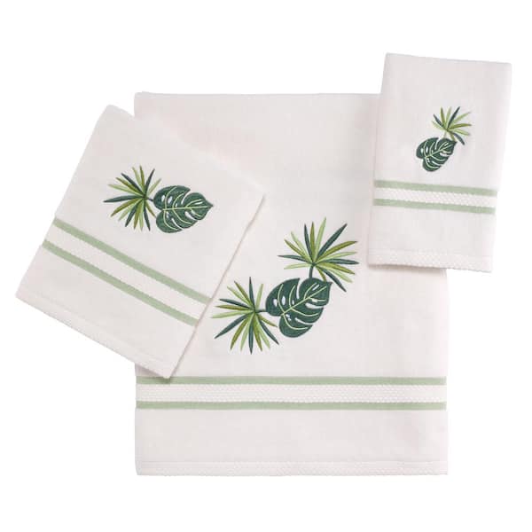 Avanti Linens Viva Palm 3 Pc 100% Cotton Towel Set In White