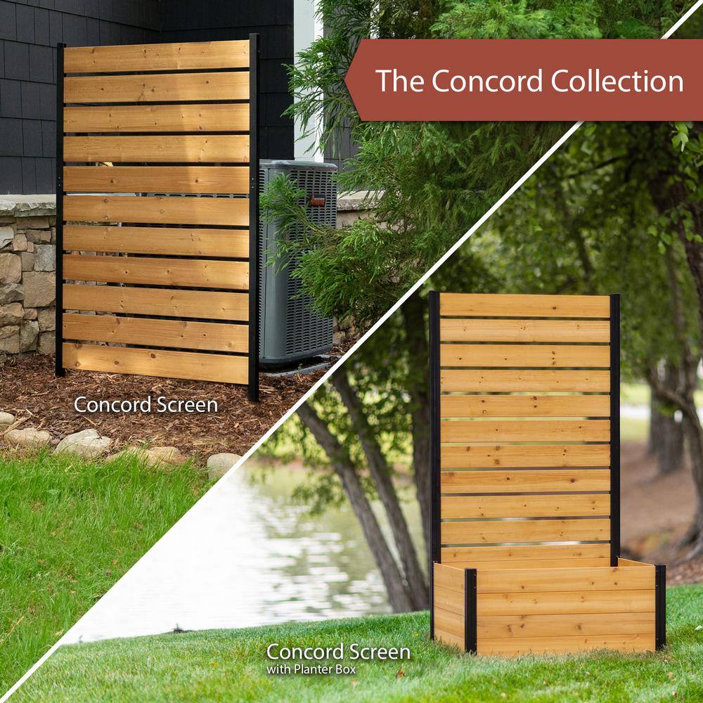 Concord 5ft x 3.2ft Cedar Wood Privacy Screen with Aluminum Posts