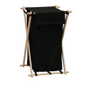 X-Frame Wood Laundry Hamper Folding Wood Frame with Washable Poly-Cotton Bag