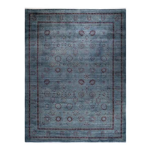 Overdyed Gray 9 ft. 1 in. x 12 ft. 3 in. Wool Indoor Area Rug