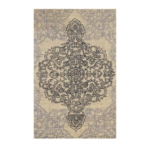 Ivory 8 ft. 9 in. x 11 ft. 9 in. Hand-Tufted Wool Bohemian Medallion Area Rug