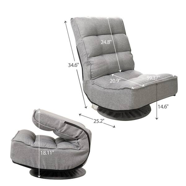 FUFU&GAGA 37.4 in. H Gray Ottoman Lounge Recliner Chair and Tiltable High  Grade Chair with Foot Stool KF200237-01 - The Home Depot