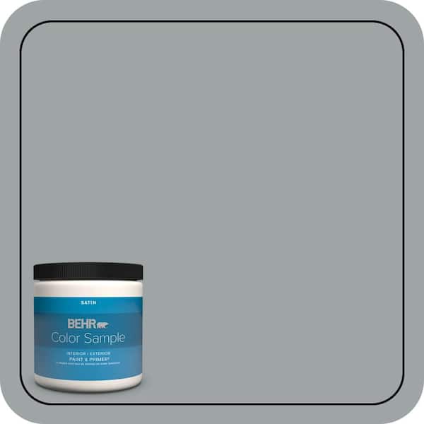 BEHR PREMIUM PLUS 8 oz. #MQ5-30 Silent Film Satin Enamel Interior/Exterior Paint & Primer Color Sample
