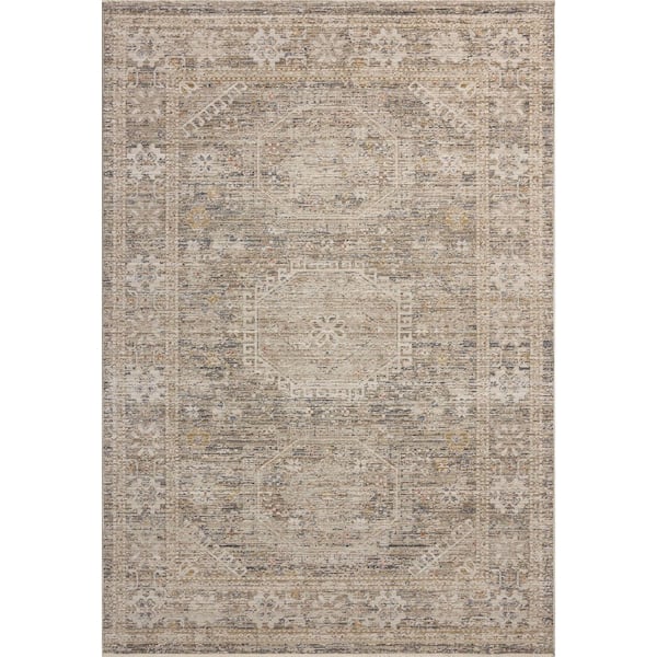 Chris Love Julia Ida Taupe / Multi 2 ft. 7 in. x 8 ft. Traditional Runner Rug