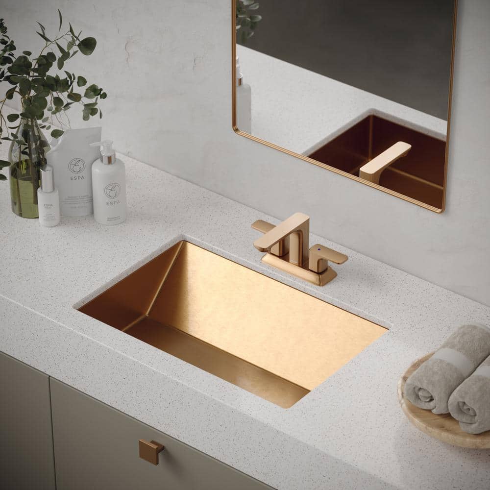 Karran 23.63'' Brushed Copper Stainless Steel Rectangular Undermount Sink