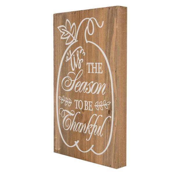 Glitzhome 16 in. H Solid Wood Harvest Word Sign