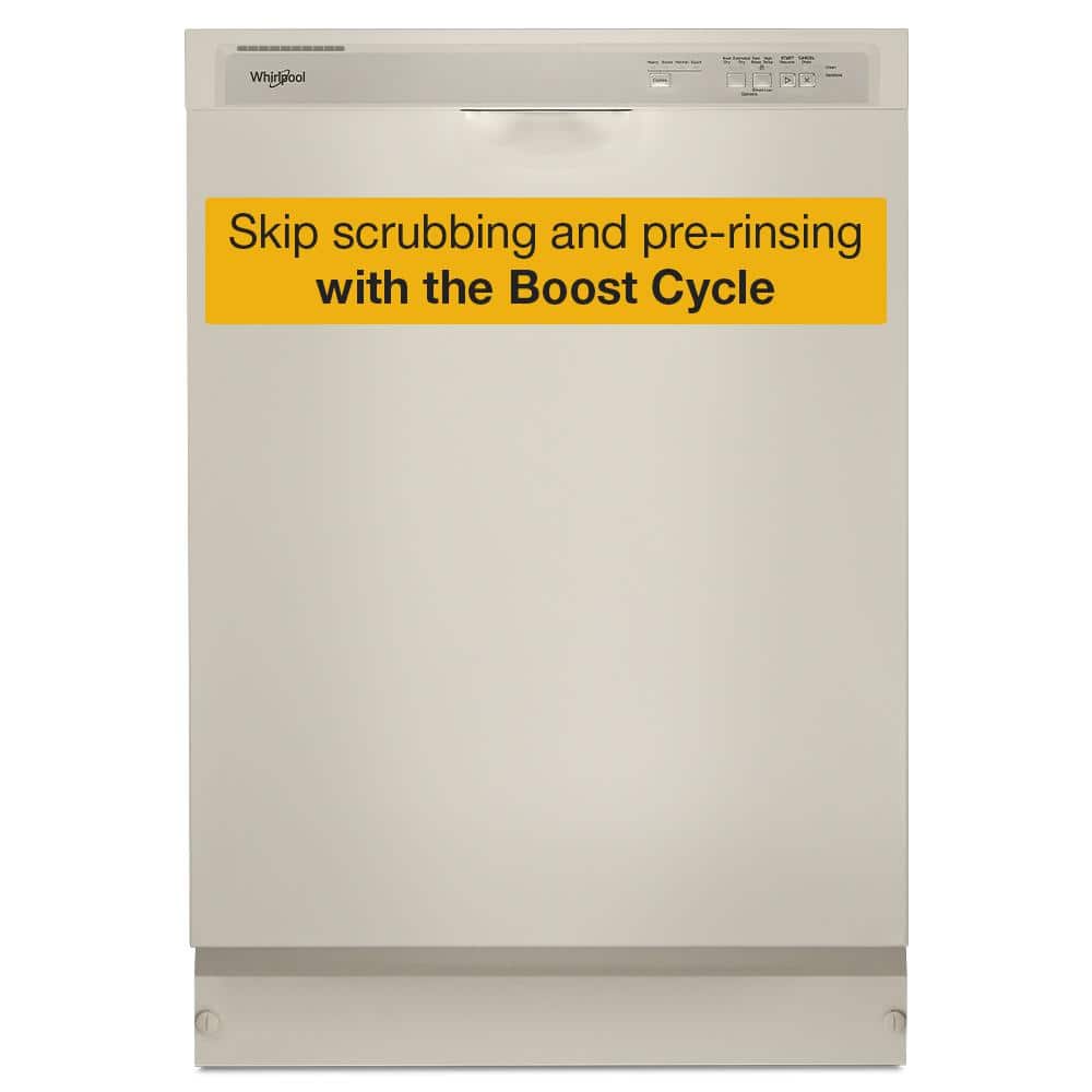 24 in. Front Built-In Tall Tub Dishwasher in Biscuit with 4-Cycles