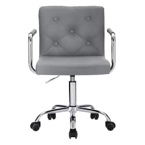 VECELO Office Stool With Arms/Wheels For Students Swivel Faux Leather ...