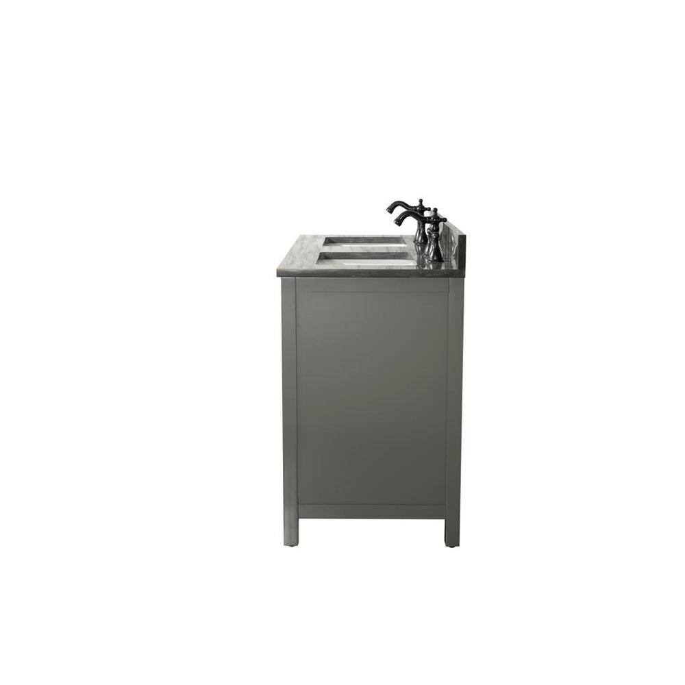 Vogue Green Double Sink Vanity with Carrara White Top