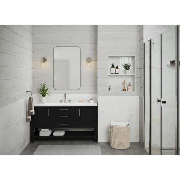 Hansford Collection 1-Light Polished Nickel Clear Glass Coastal Farmhouse Bathroom Vanity Wall Light