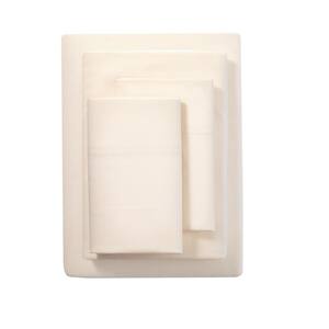 Cotton Linen Ivory 4-Piece Queen Sheet Set
