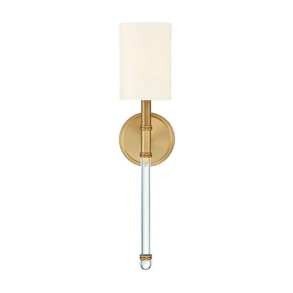 Elegant Fremont Warm Brass Wall Sconce with Soft White Shade