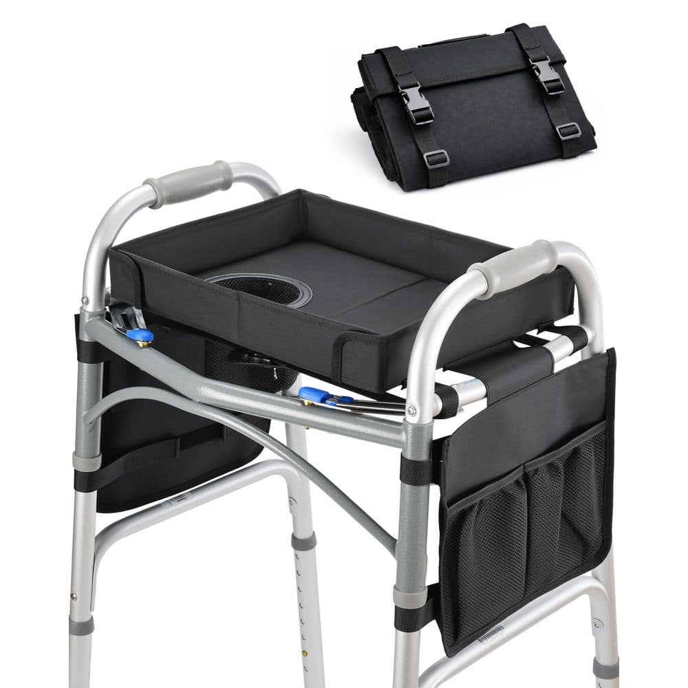 Walker Tray for Folding Walker, Foldable Tray for Walkers with Side Pockets and Cup Holder, Spill-Proof, Easy Install price history on PriceWatchPro