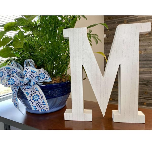 Wooden Letter M – Personalized Name Letter – Nursery Decoration Ideas –  Rustic Room Décor – Rockwell Style M – Decorative Wooden Sign